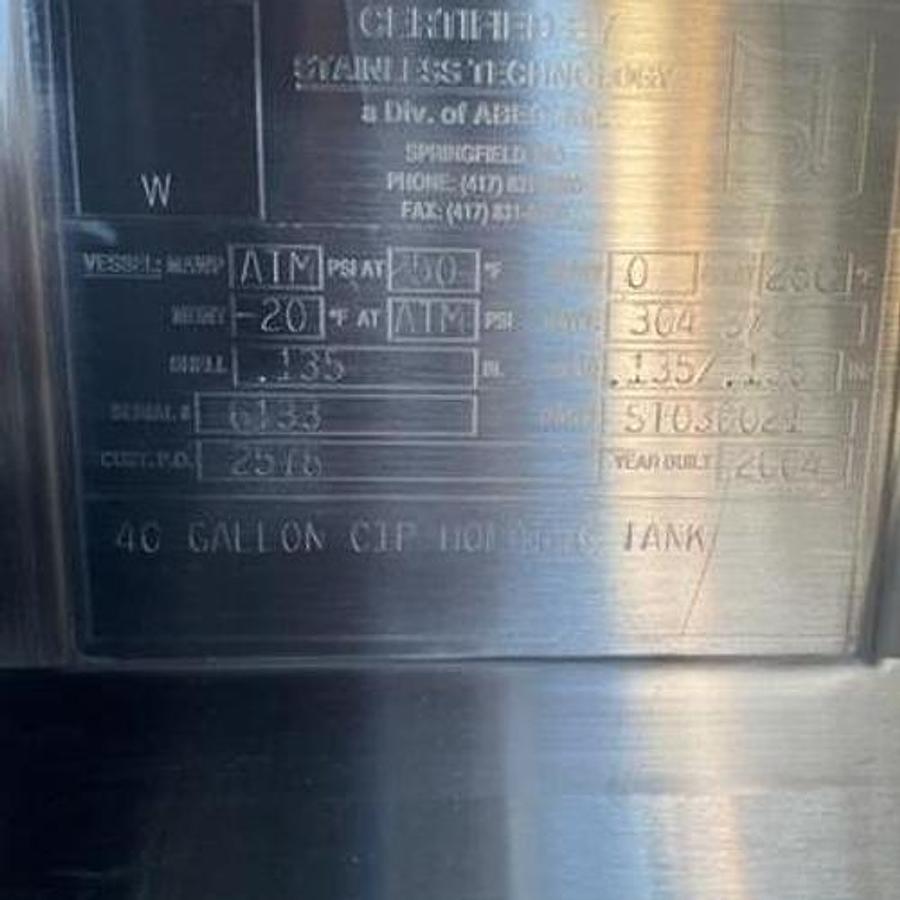 Used 40 gallon C.I.P. Skid