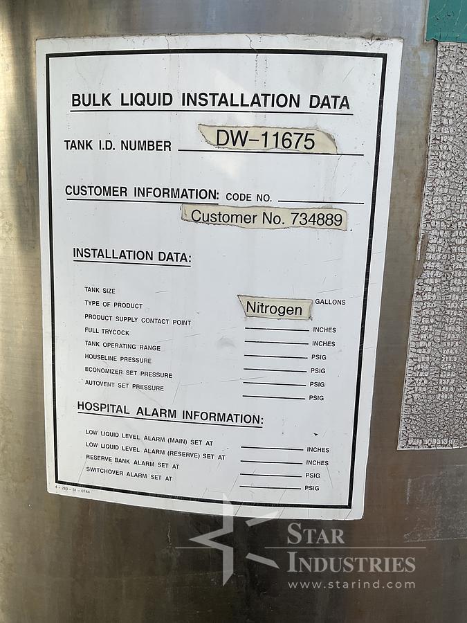 Used Approx. 350 gallon S.S. Nitrogen Reactor