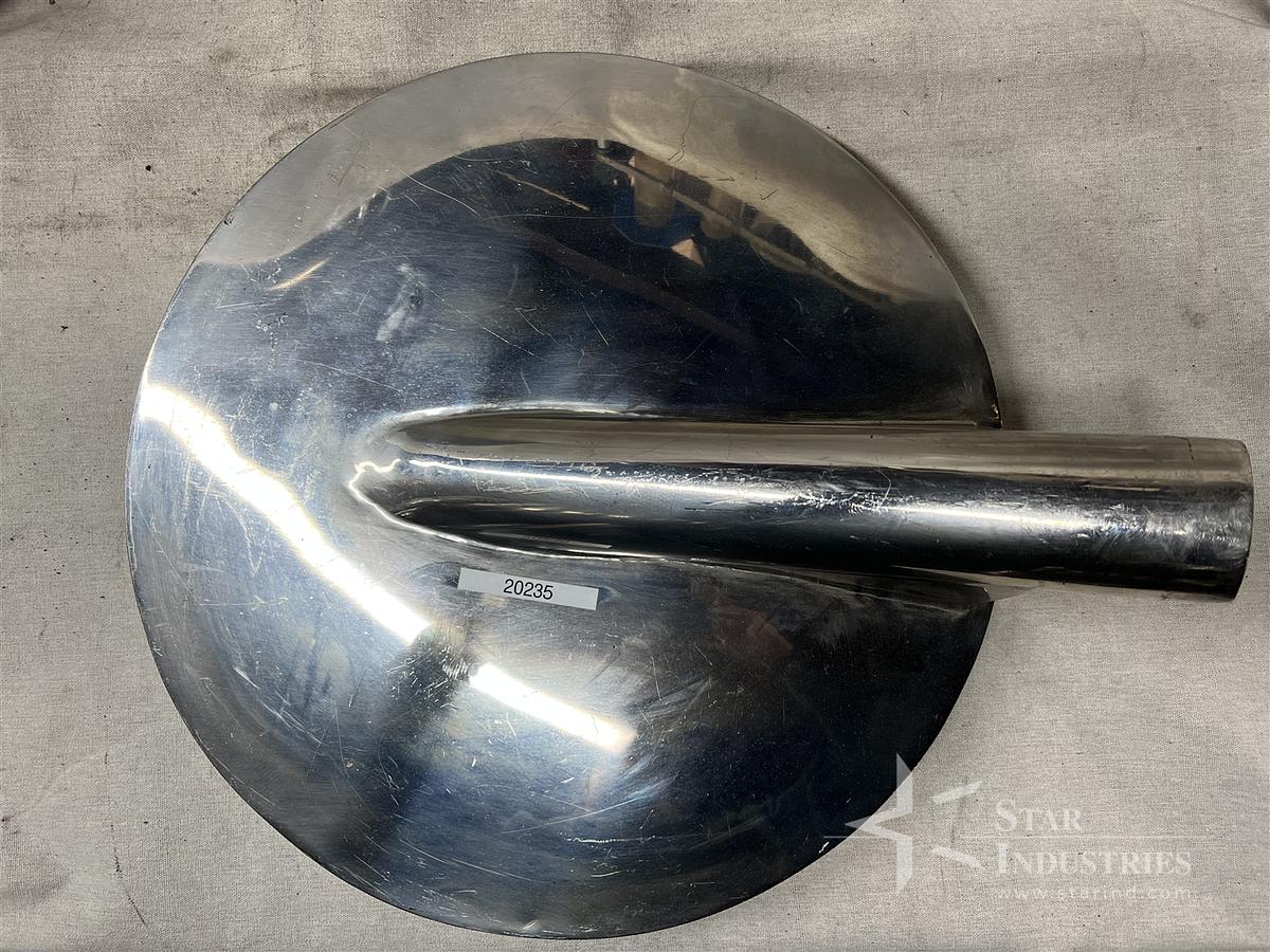 Used Stainless Steel Hopper Lid with Slanted Tube Inlet