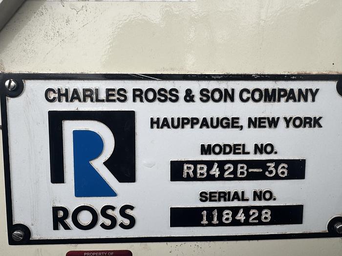 Used Ross 36 c.f. s.s. Ribbon Blender, Model RB42B-36