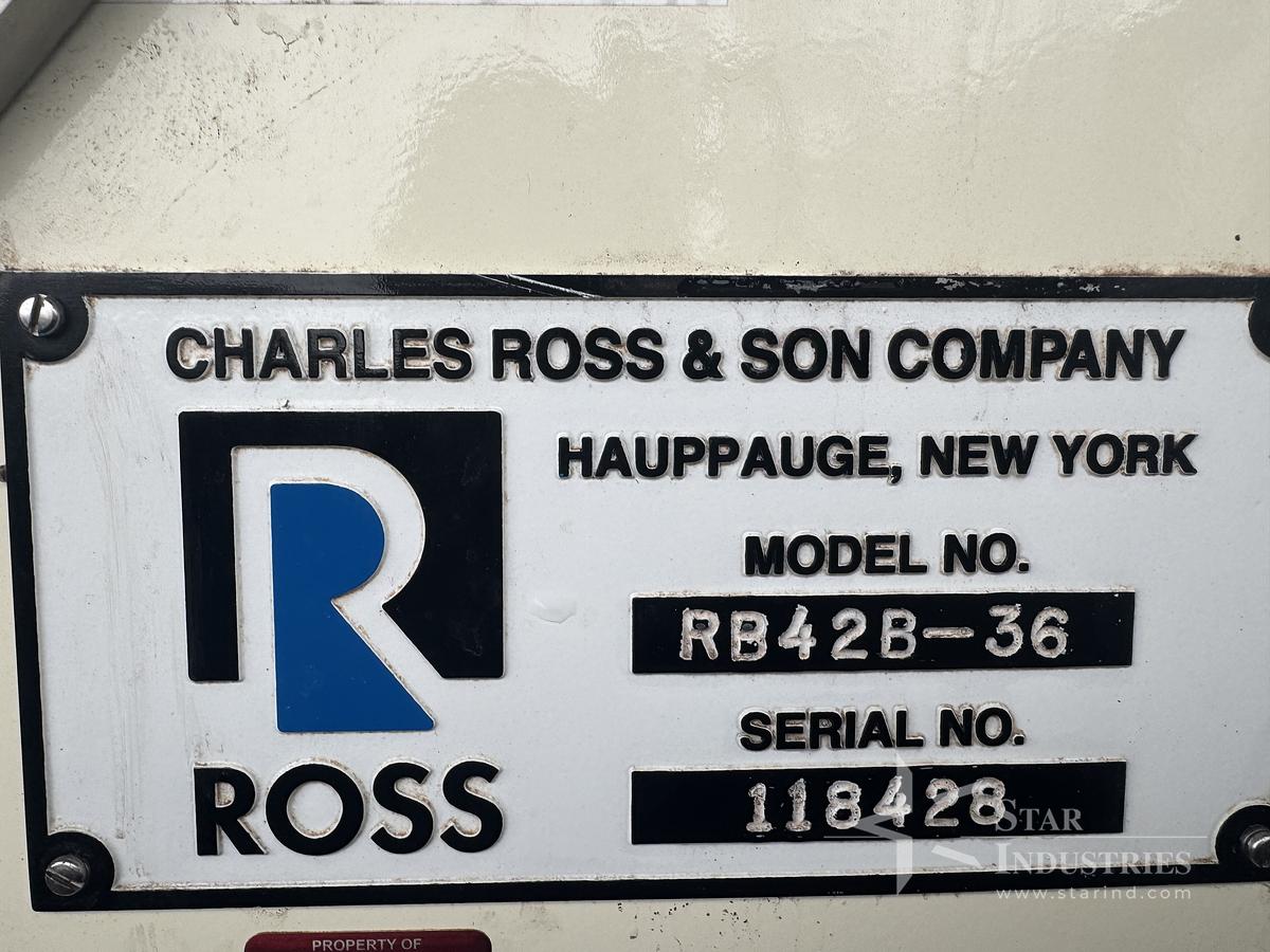 Used Ross 36 c.f. s.s. Ribbon Blender, Model RB42B-36