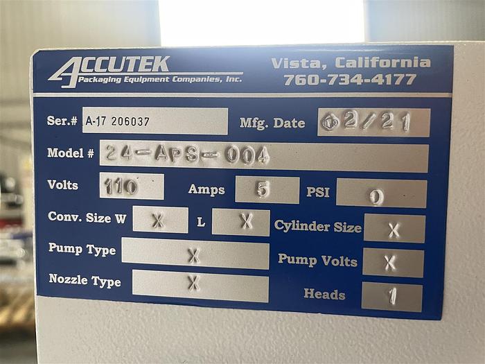 Used Accutek Labeler Model 24-APS-004