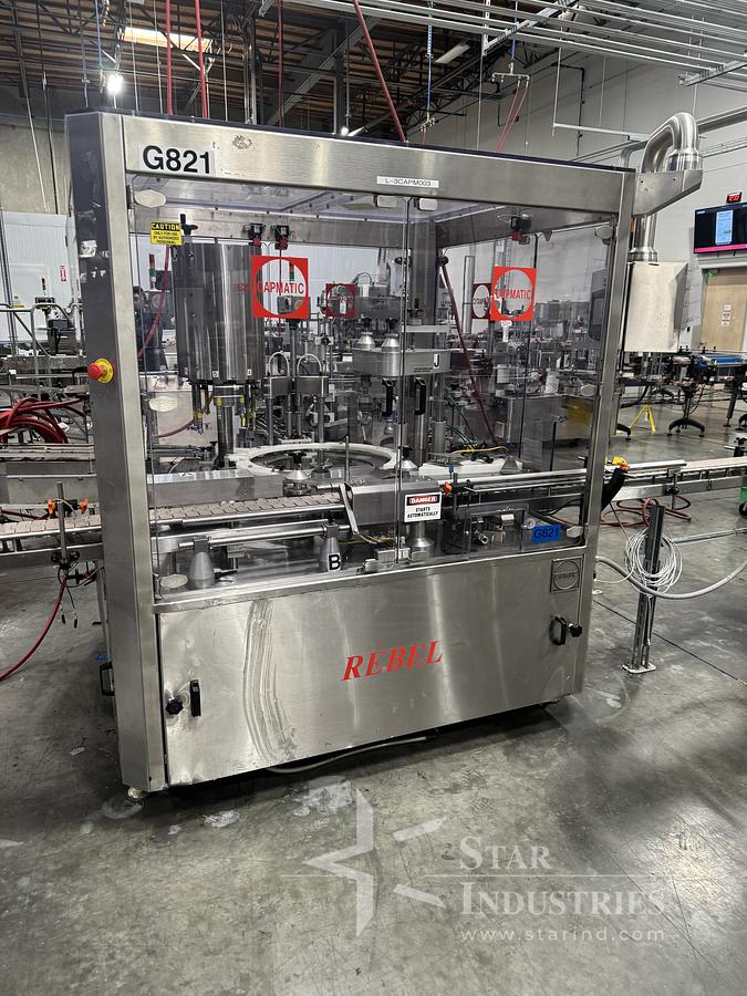 Used Capmatic Model Rebel Monoblock Capper for pumps, with multiple change parts
