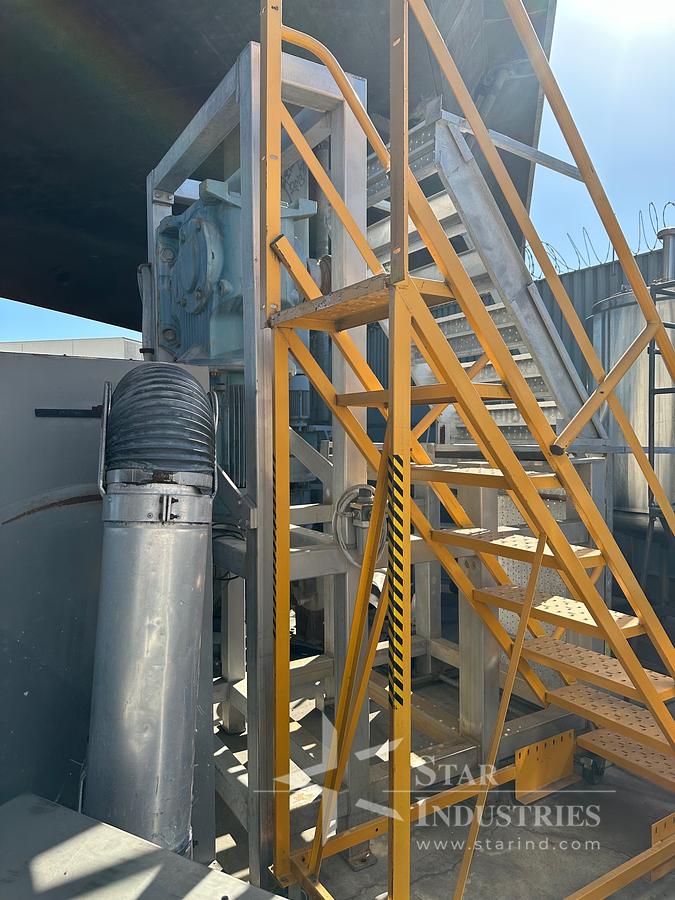 Used 110 Cubic Foot double Strong Scott Ribbon Blender, 60 h.p., w/ dust cover