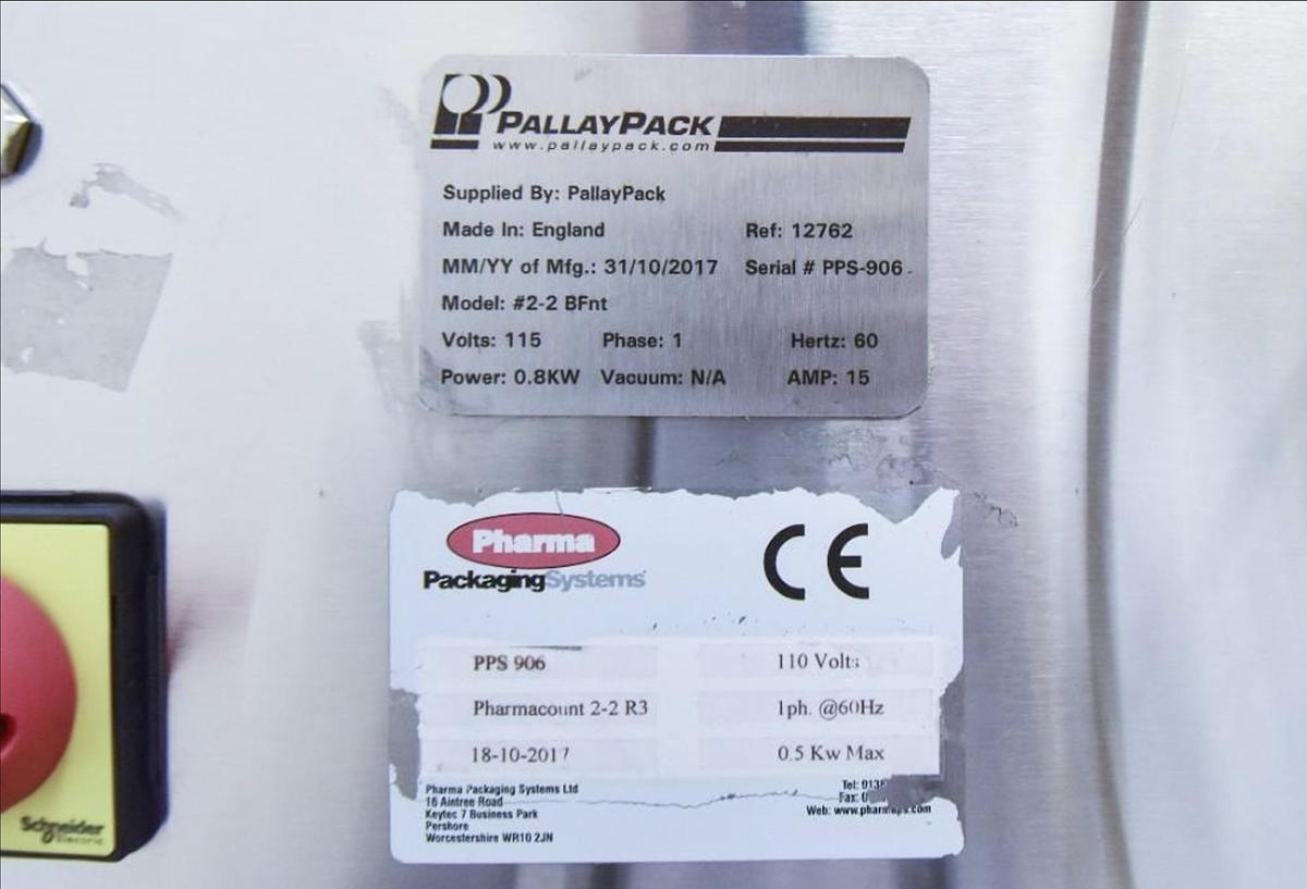 Used  Pallay Pack #2-2 BFnt  Tablet Counting Machine