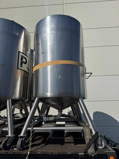 Used Tank, 450 Gallon, 316 Stainless Steel, Dome Top, Cone Bottom, Portable