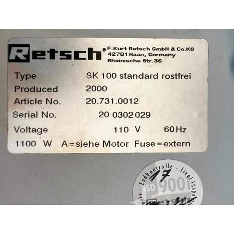 Used Retsch SK 100 Standard Rostfei