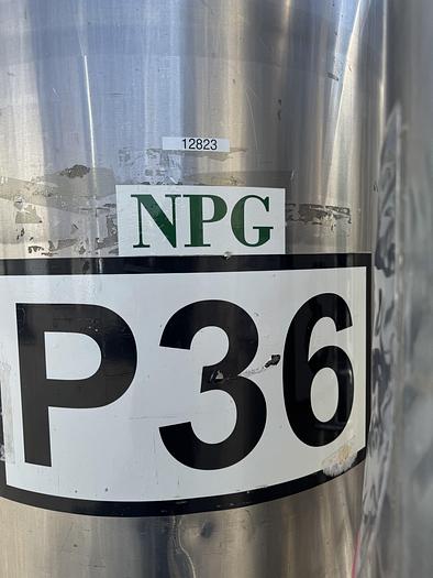 Used Tank, 450 Gallon, 316 Stainless Steel, Dome Top, Cone Bottom, Portable