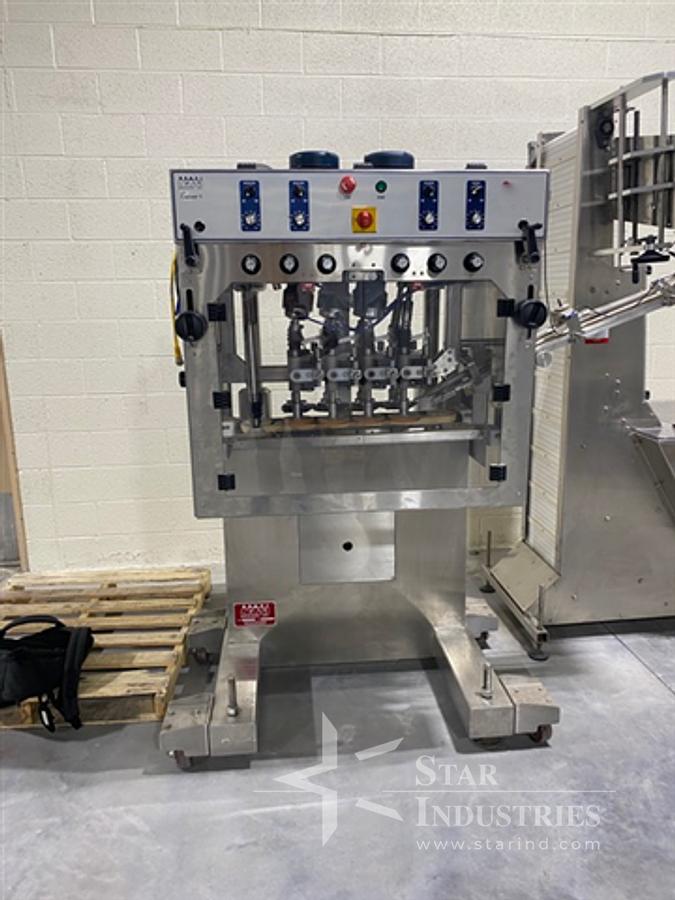 Used Acasi Spindle Capper TCAP-8-W, with elevator
