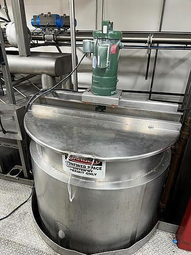 Used Tank, 170 Gallon, 316 Stainless Steel, Jacketed, Agitated