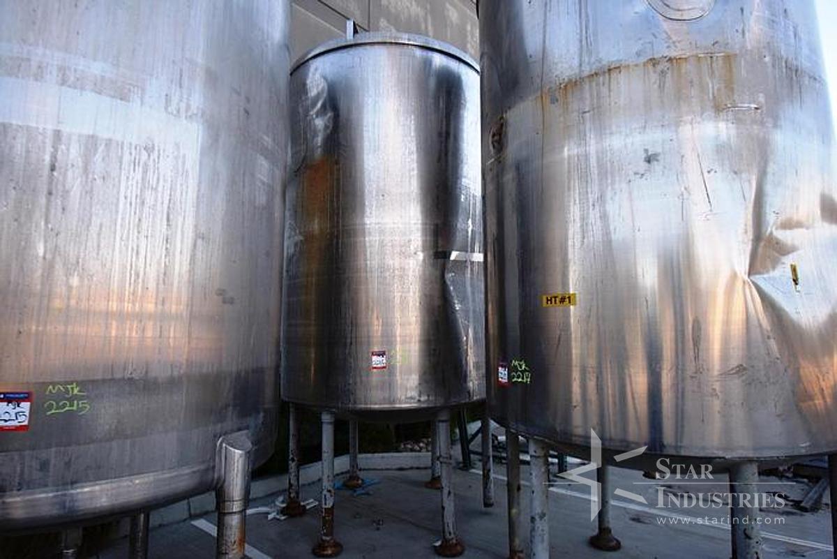 Used Tank, 2,000 Gallon, 316 Stainless Steel, 6' x 9'