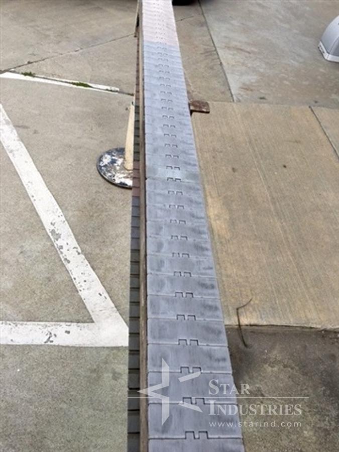Used 20' x 4.5" Plastic Slat Conveyor
