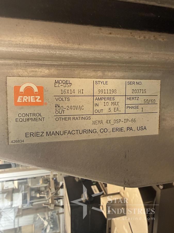 Used Eriez EZ Tec EZ DSP 16"x14" Belt-style Metal Detector