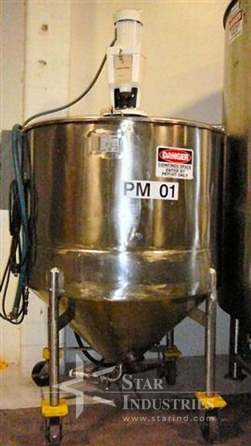 Used 528 gallon Will-Flow Jacketed Tank w/ Lightnin Mixer