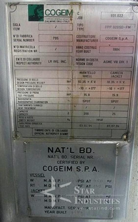 Used .2 SQ METER COGEIM NUTSCHE FILTER