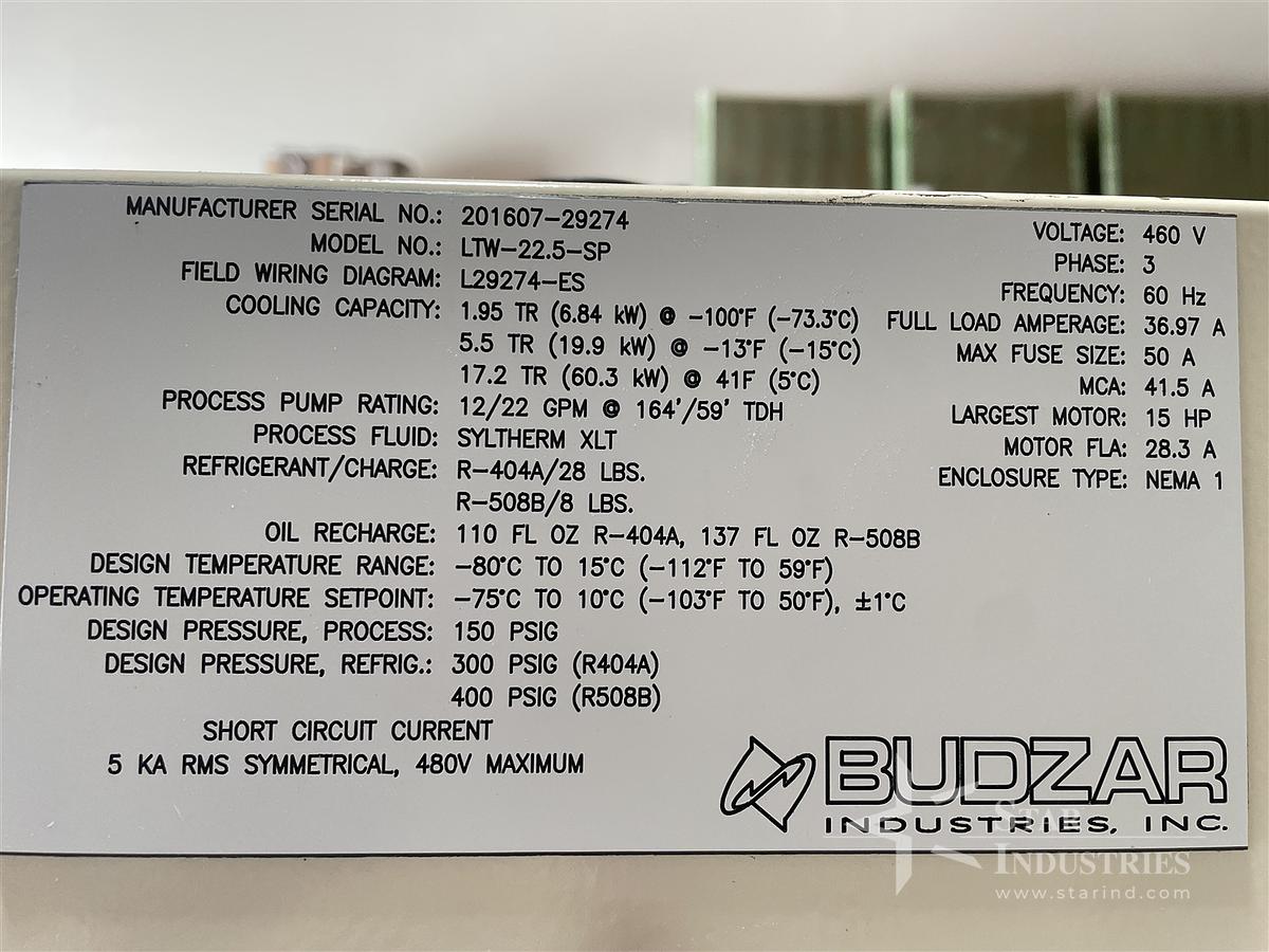 Used Budzar Process Chiller LTW-22.5-SP