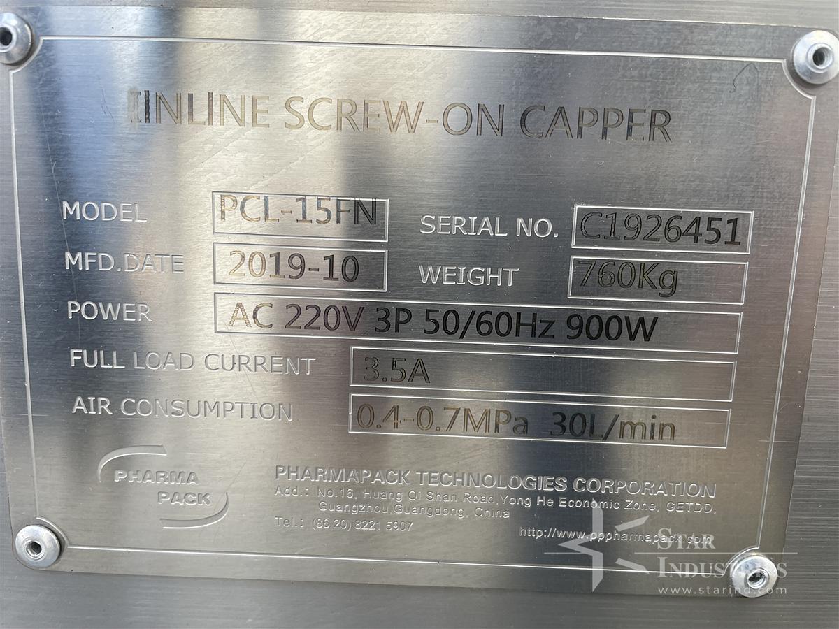 Used Pharma Pack Capper w/ Elevator