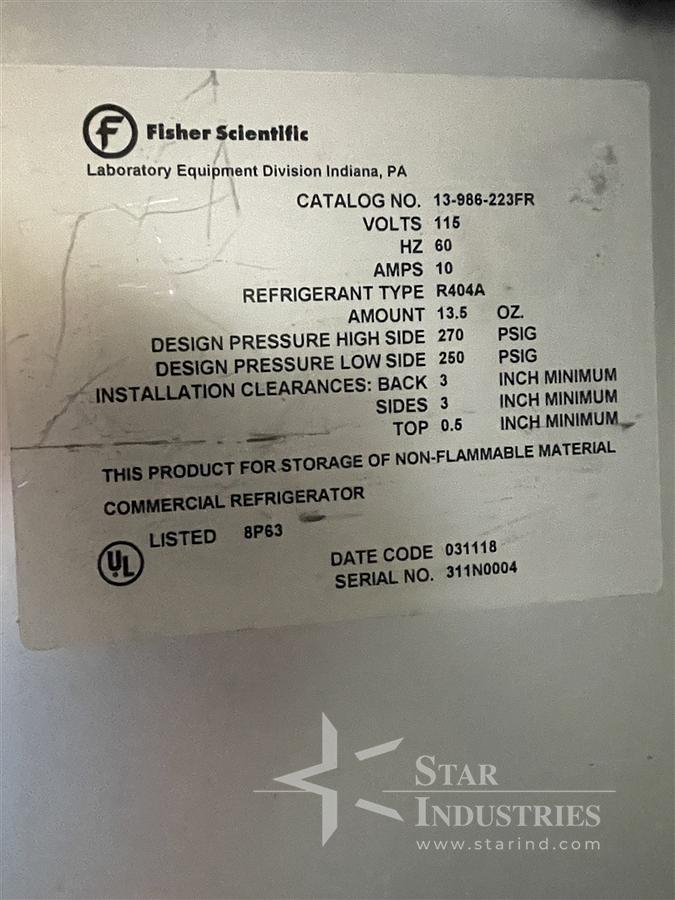 Used Fisher Scientific Iso temp Lab Freezer