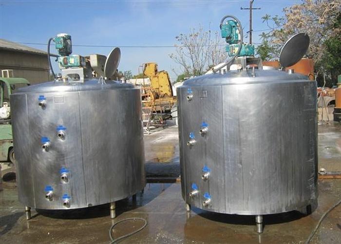 Used 600 gallon S.S. Jacketed Tank w/ agitator