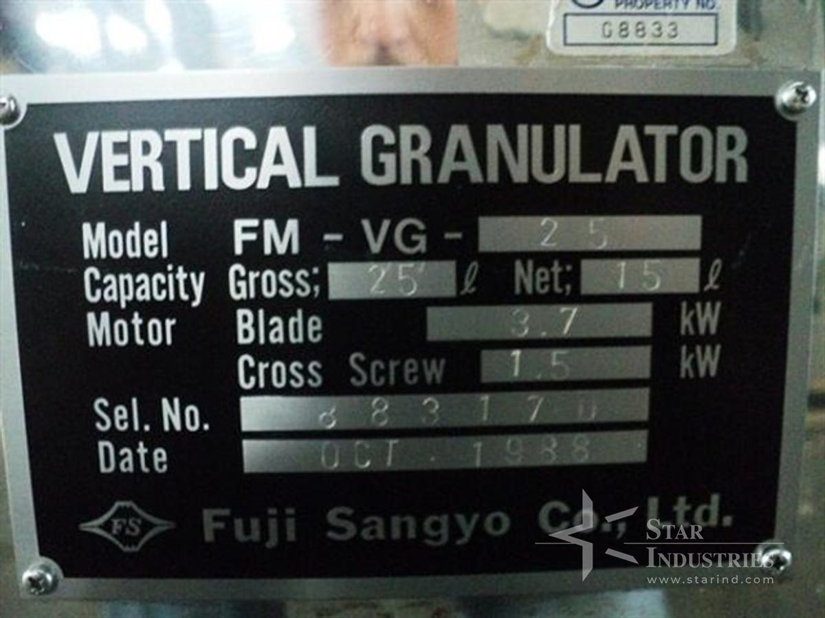 Used 25 liter Fuji Sanyo High shear Granulator