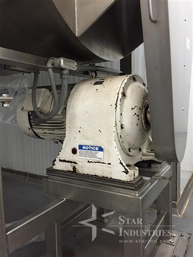 Used 300 Cu Ft Aaron Process Ribbon Blender, S/S, 60 Hp