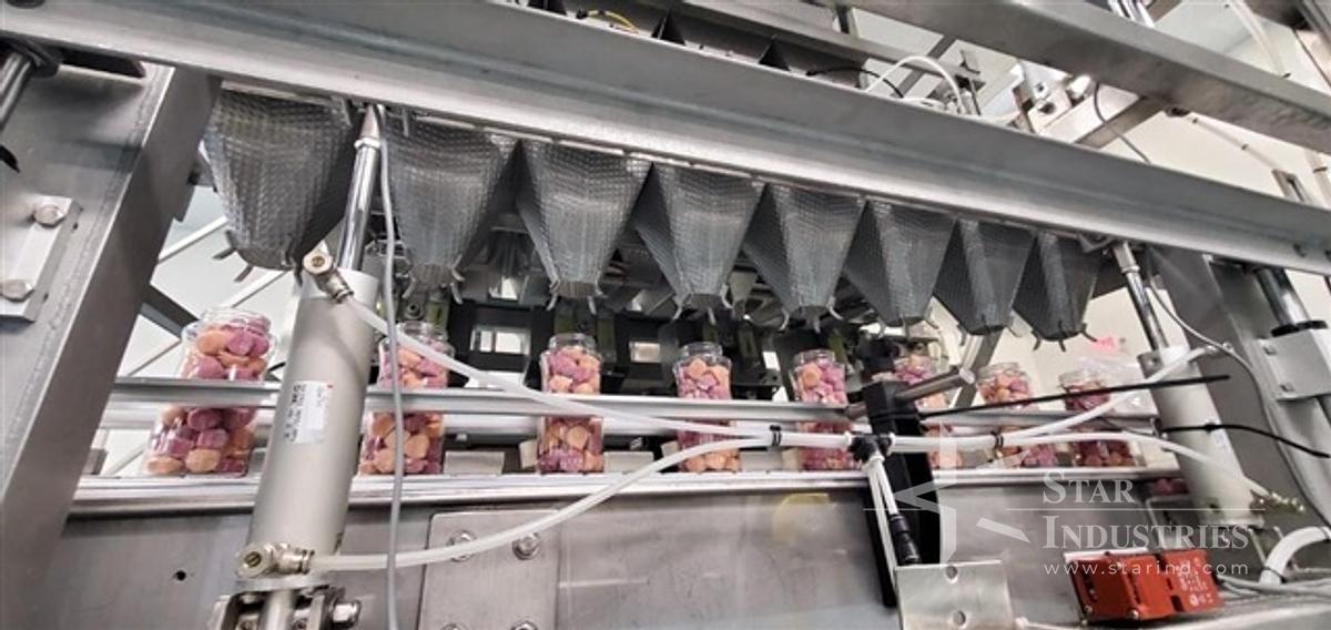 Used Ohlson Linear Gummy Packaging Line with Scale and Bottling System