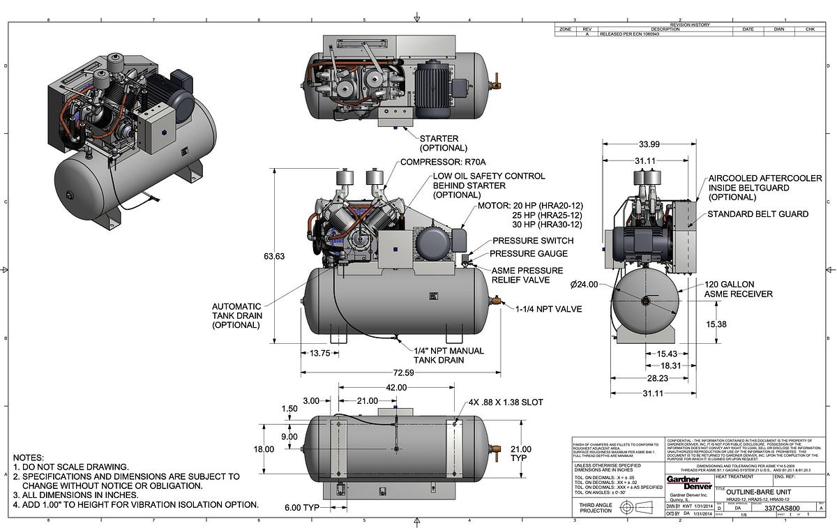 Used Compressor, Commercial, Champion Pneumatic, 25HP