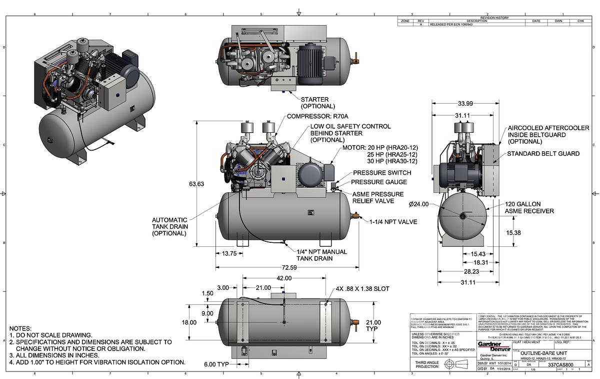 Used Compressor, Commercial, Champion Pneumatic, 25HP