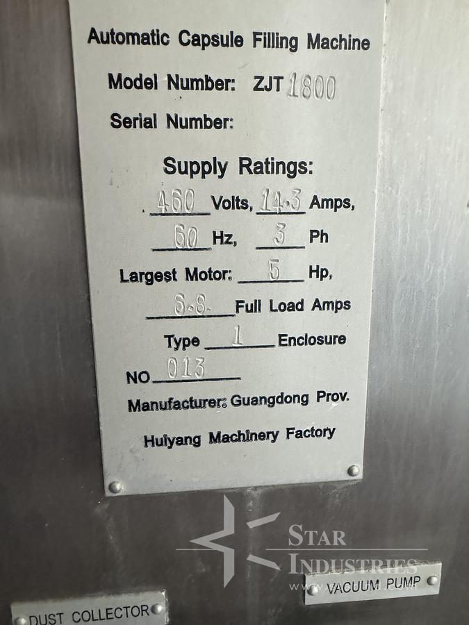 Refurbished Huiyang Machinery ZJT1800 Encapsulator
