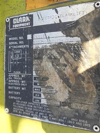 Used Clark Electric Forklift, Model ECS17