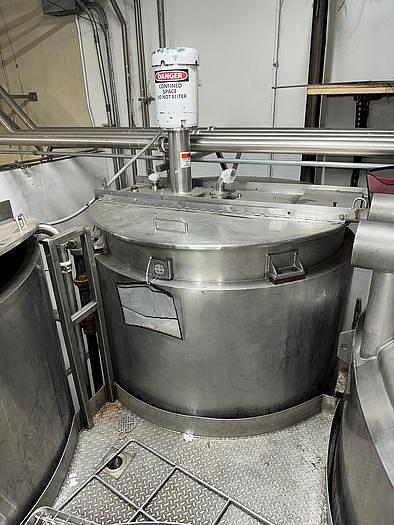Used Stainless Steel Holding Tank with Agitation System 132X148SS