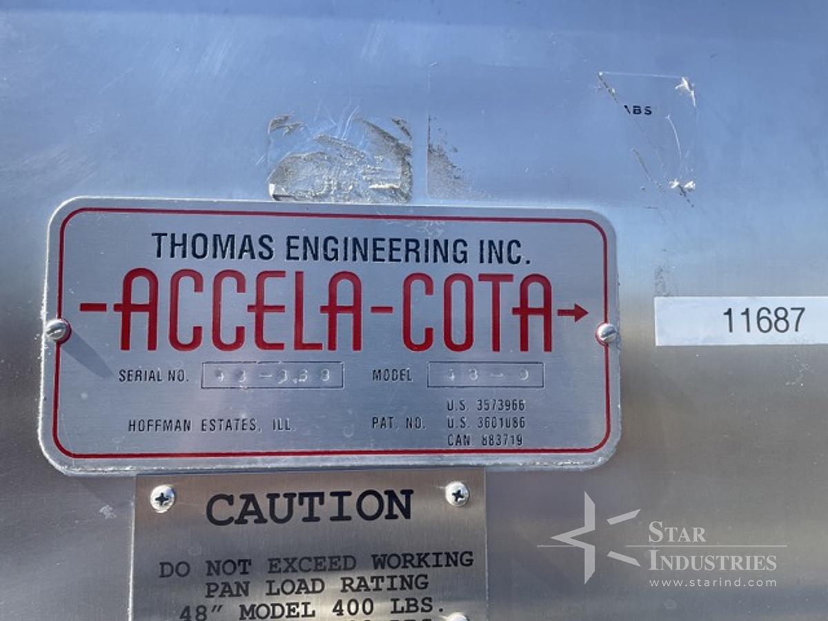 Used Thomas Accela-Cota Model 48-D Coating Pan w/ Compu-Coat 4