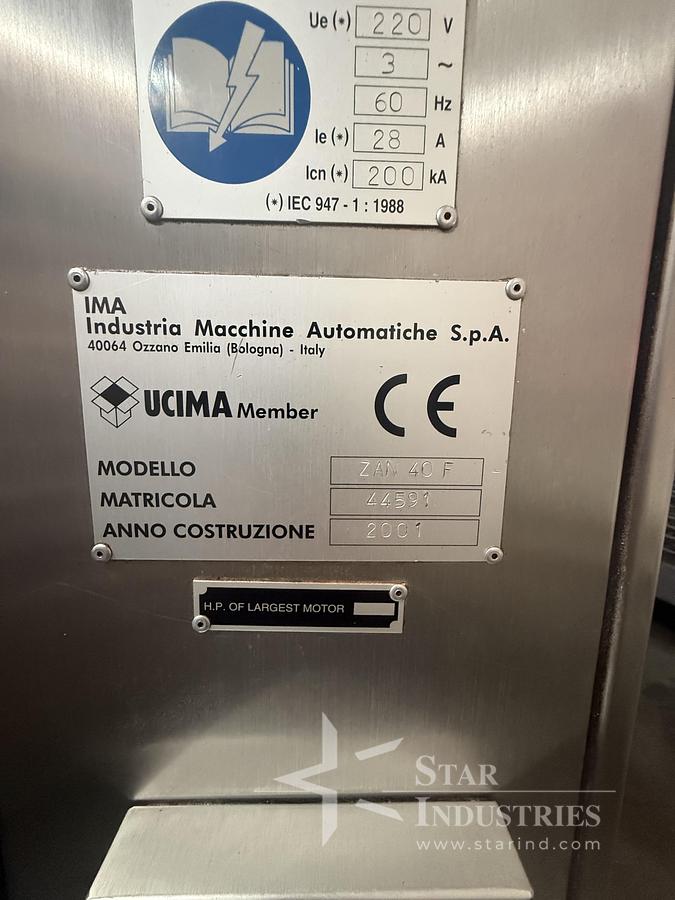 Used IMA Zanasi 40F Encapsulator w/vacuum pump