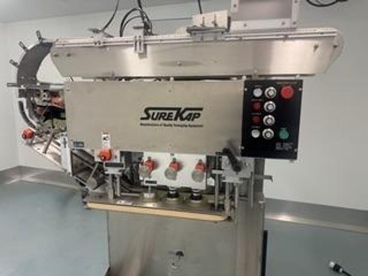 Used Sure Kap Inline Capper with Elevator