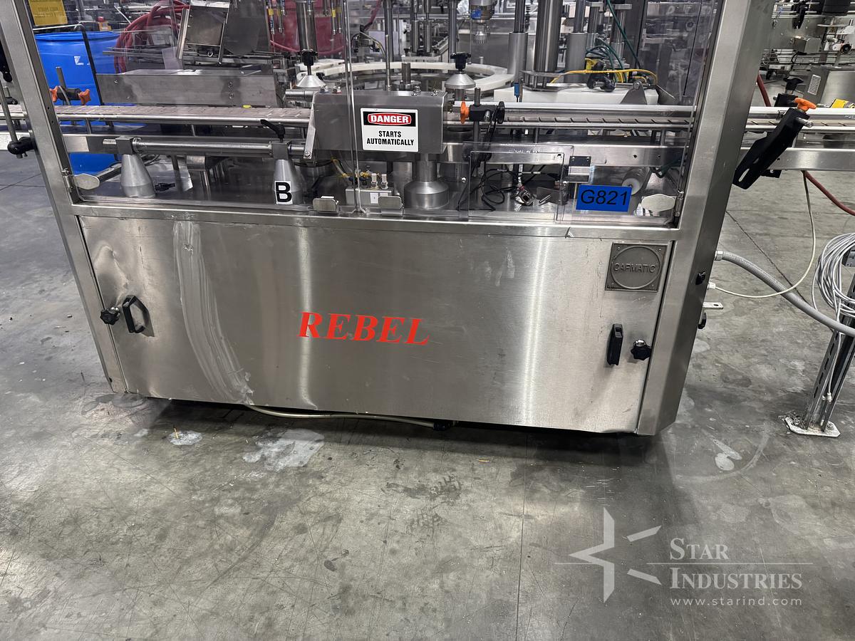Used Capmatic Model Rebel Monoblock Capper for pumps, with multiple change parts