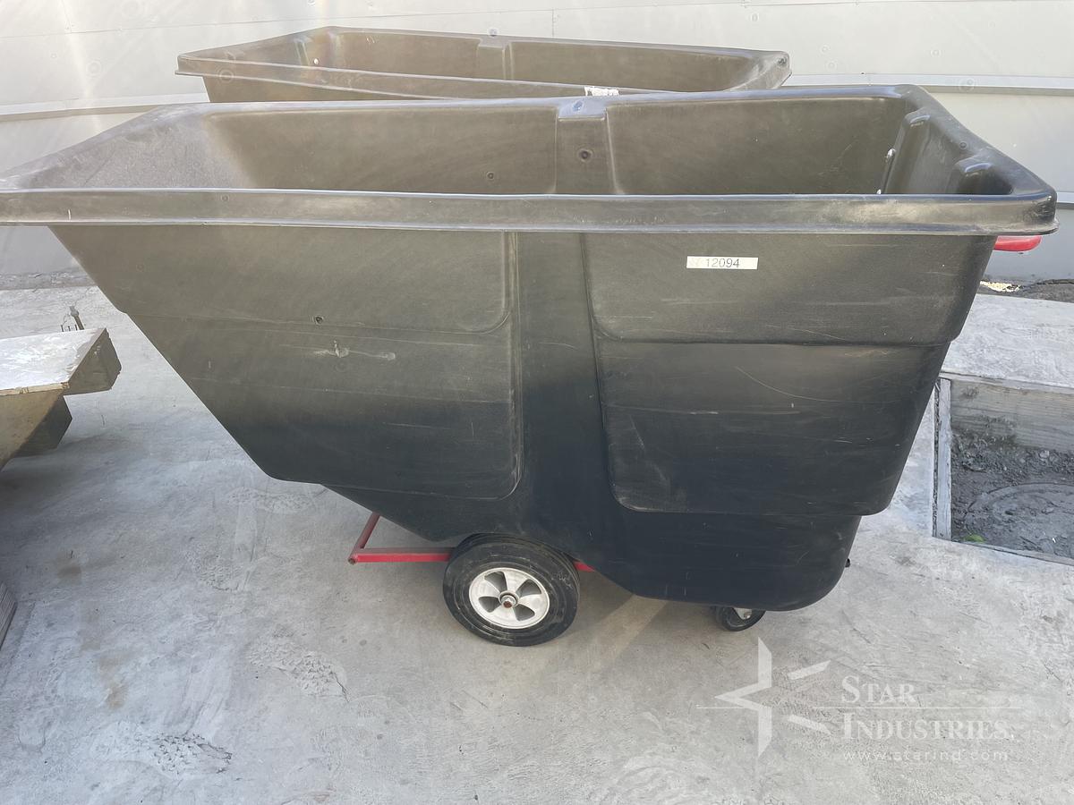 Used Rubbermaid Black Plastic Disposal Bin