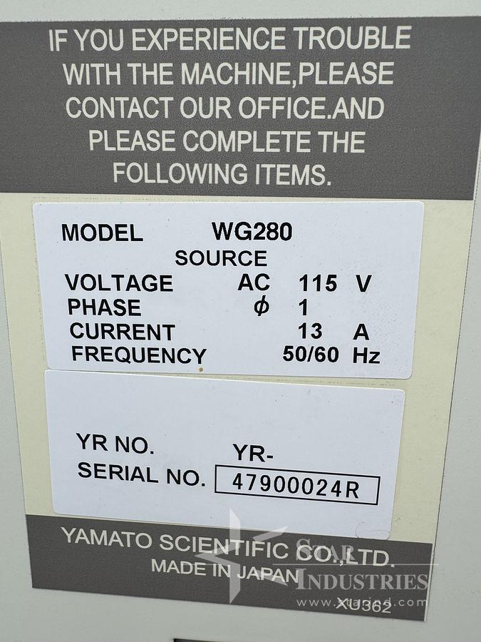 Used Yamato AutoFill Model VV6280