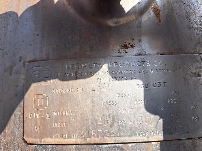 Used Kettle, 360-Gallon, Stainless Steel, Agitated, Lee Industries