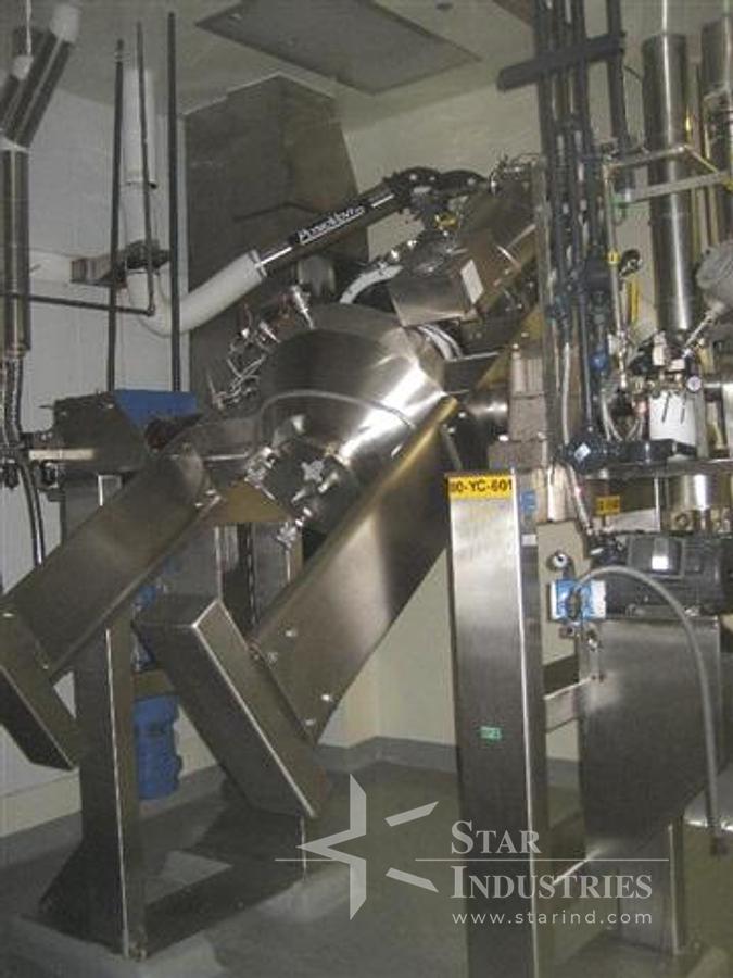 Used 3 c.f. Gemco slant cone formulator, hastelloy contact surfaces