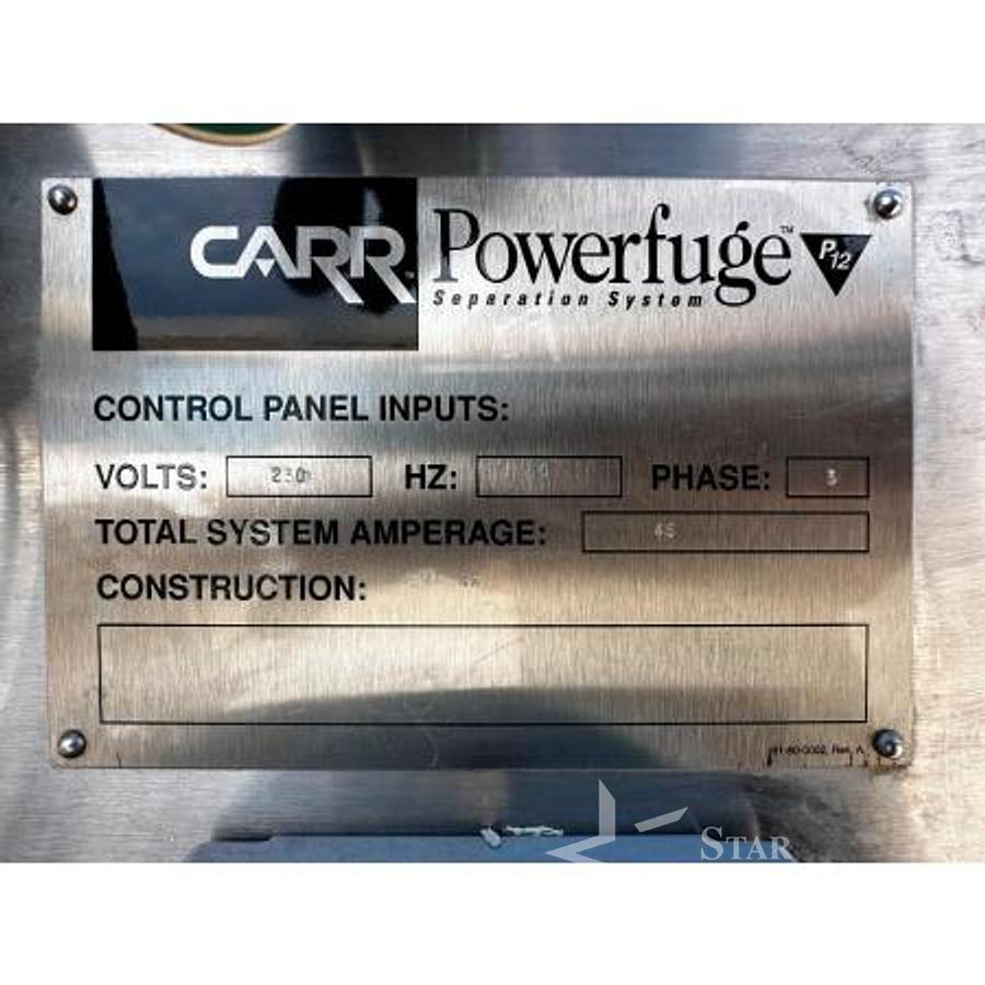 Used CARR powerfuge P12 Separation system4