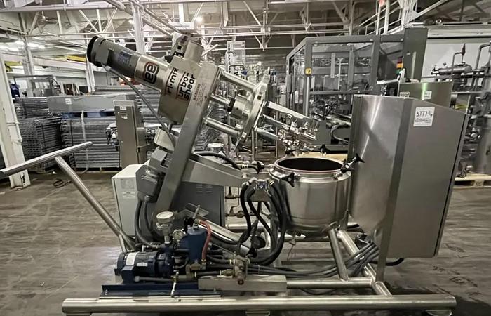 Used 10 gallon Lee Tri-Mix Turbo Shear vacuum mixing kettle, model 10D12T,