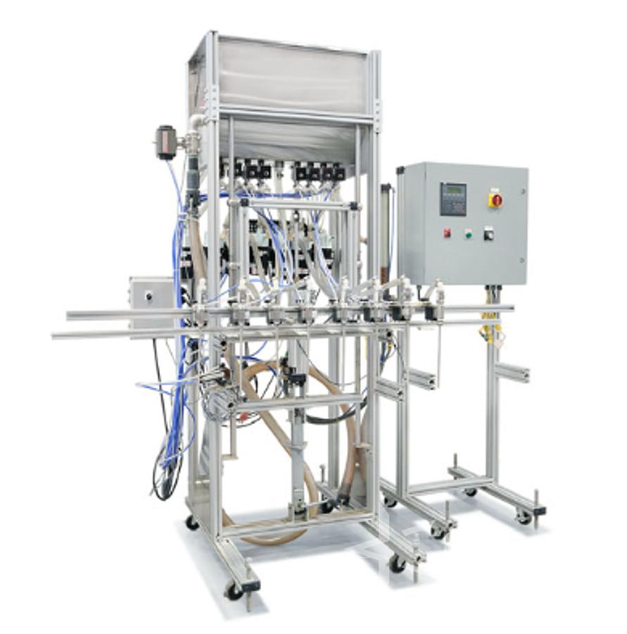 Used Express Eight (8) Head Gravity Filler