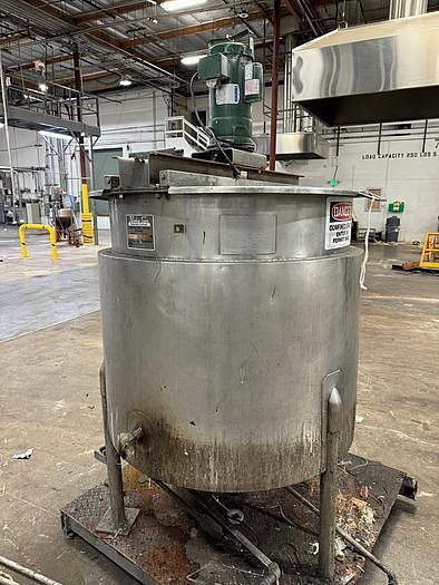 Used Tank, 170 Gallon, 316 Stainless Steel, Jacketed, Agitated