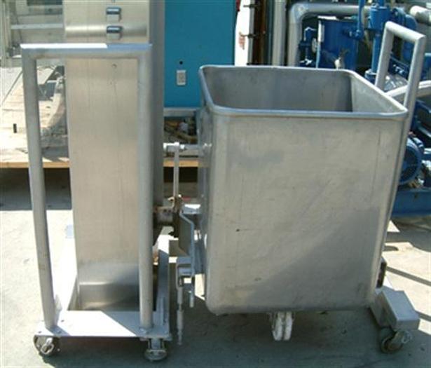 Used Drum Dumper w/ 4 x 10 c.f. s.s. Tanks & 800 lbs capacity