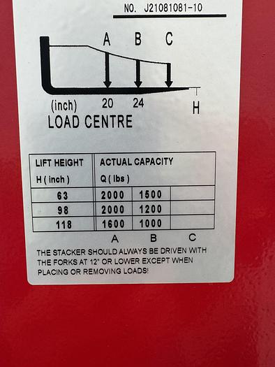 Used Dayton Hydraulic Fork Lifter