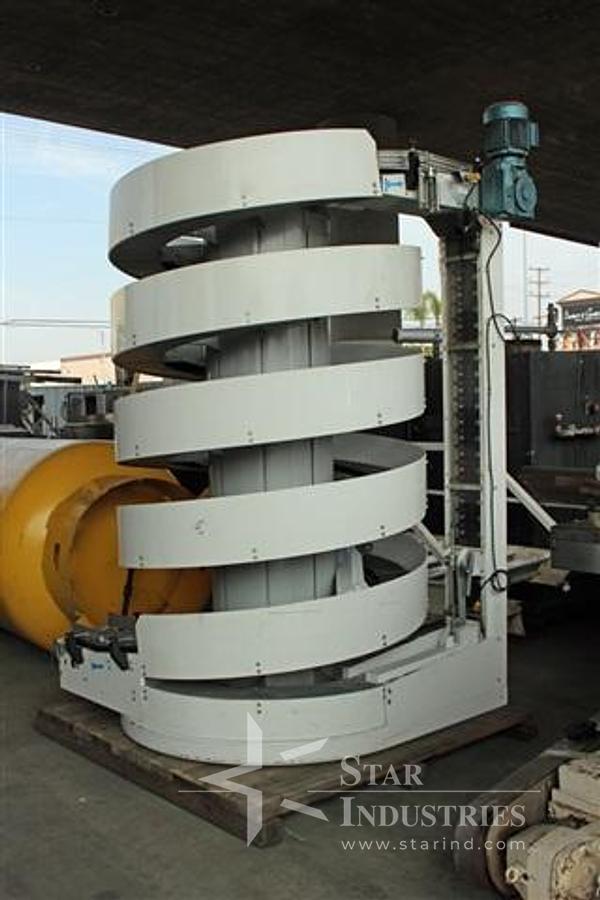 Used Ryson Spiral Conveyor, 8' tall x 8" wide belt