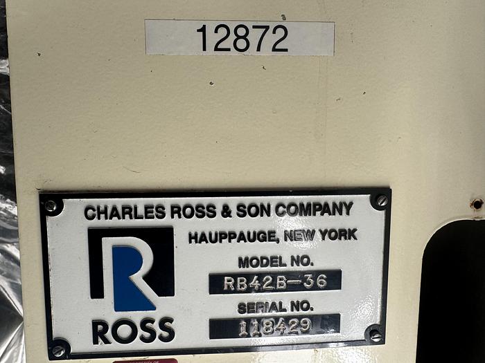 Used Ross 36 c.f. s.s. Ribbon Blender, Model RB42B-36