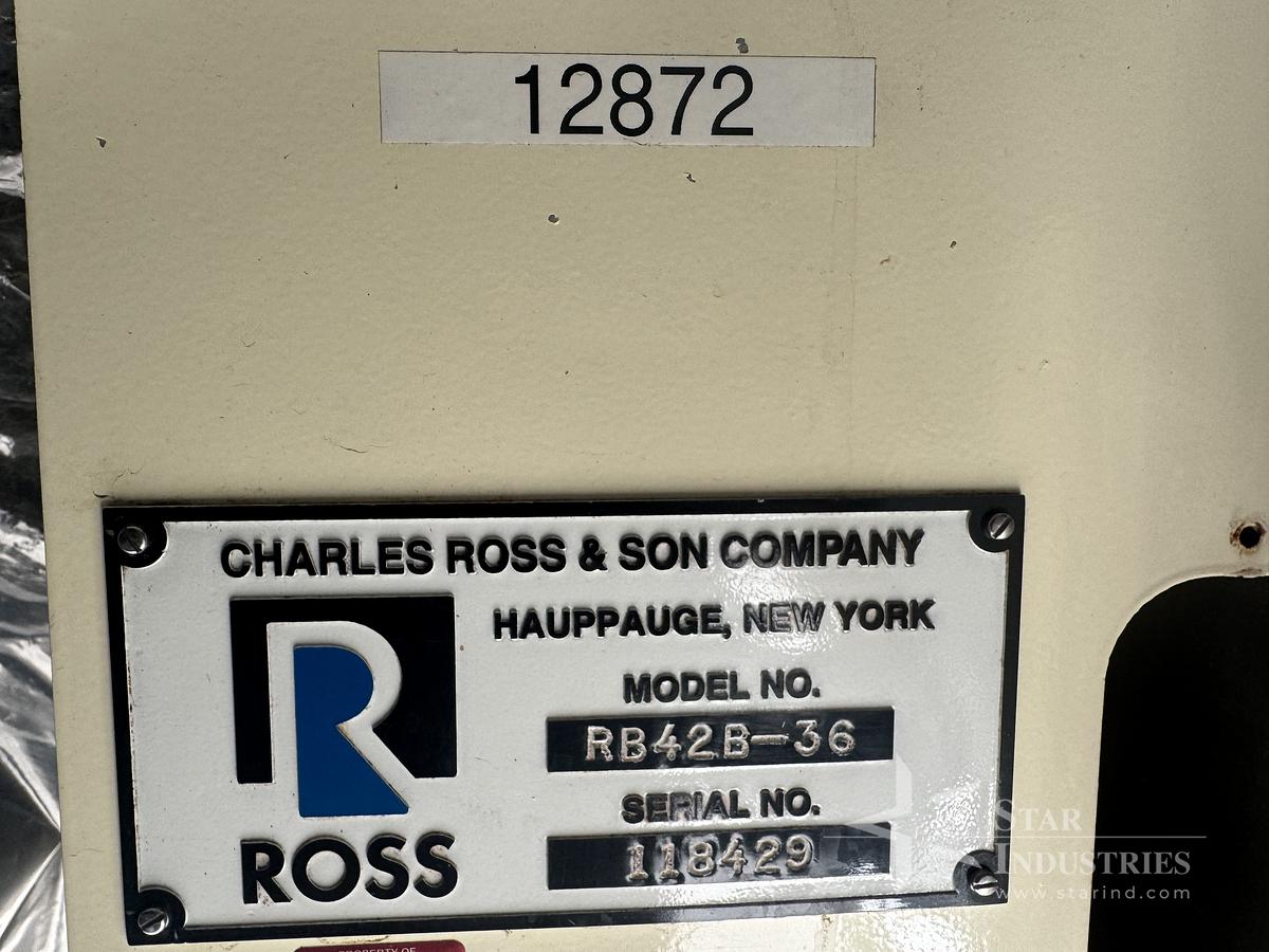 Used Ross 36 c.f. s.s. Ribbon Blender, Model RB42B-36
