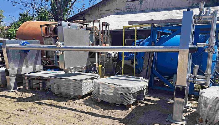 Used Schenk Filter, Plate Pad Filter, 48'' x 48'', Stainless Steel (295) Plates 