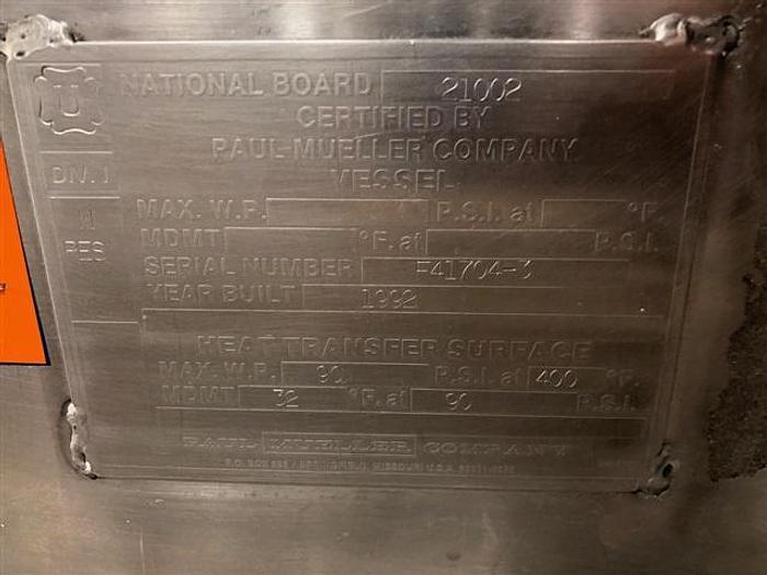 Used Mueller Jacketed Sweep Tank